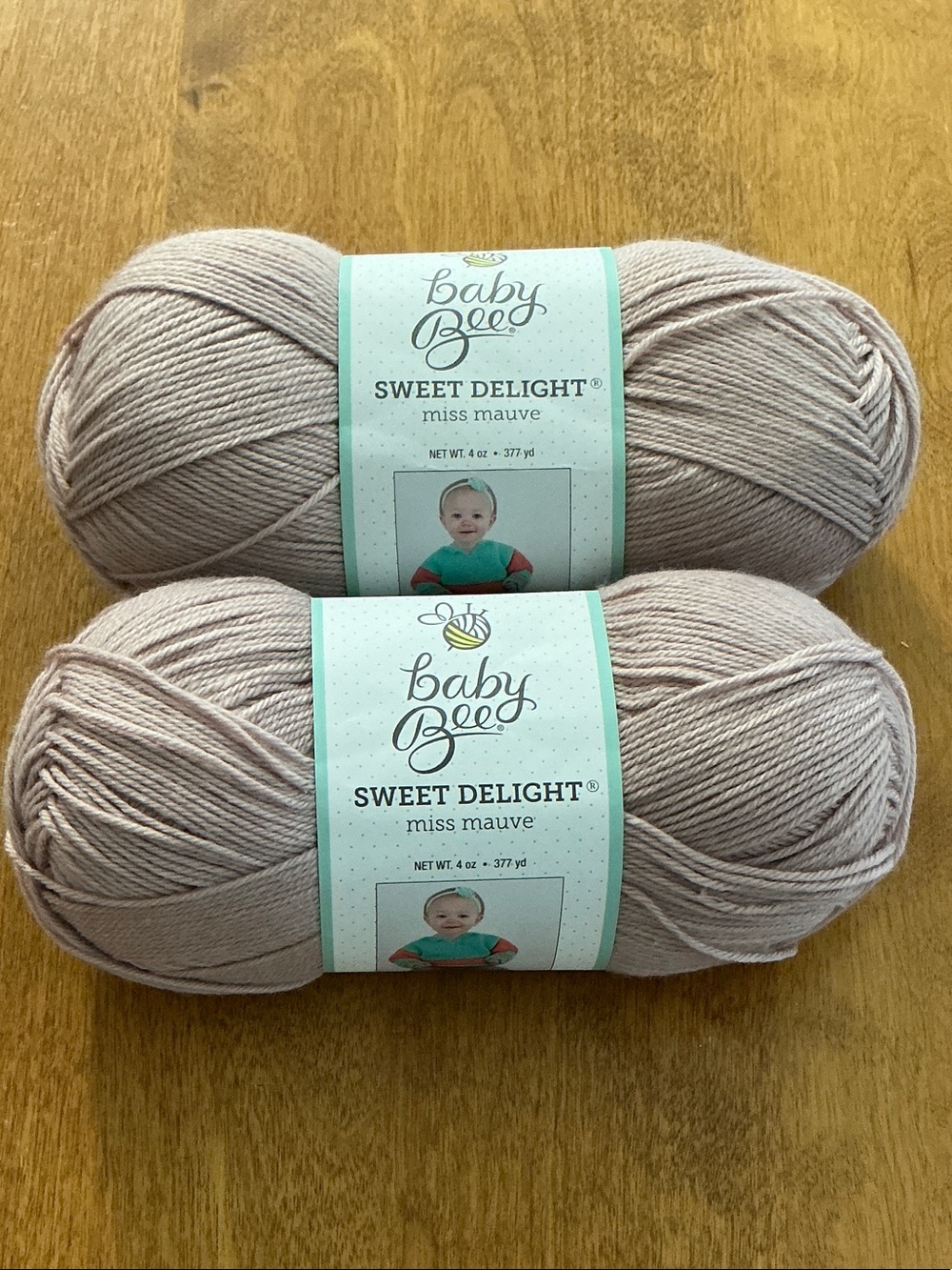 Baby Bee Sweet Delight Yarn in Miss Mauve - Soft Pale Mauve Fiber Arts